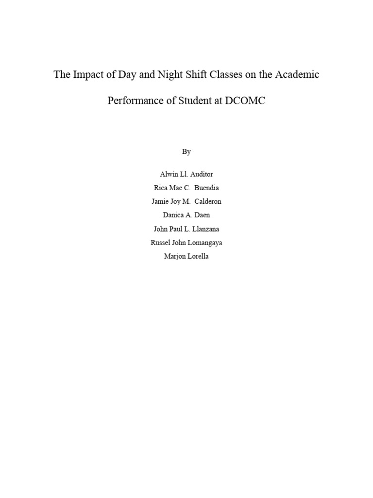 Impact of Shift Classes on Student Performance | PDF | Shift Work | Sleep