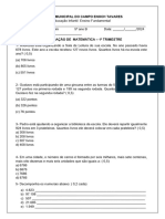 1 Avaliação Matemática 1 Trimestre