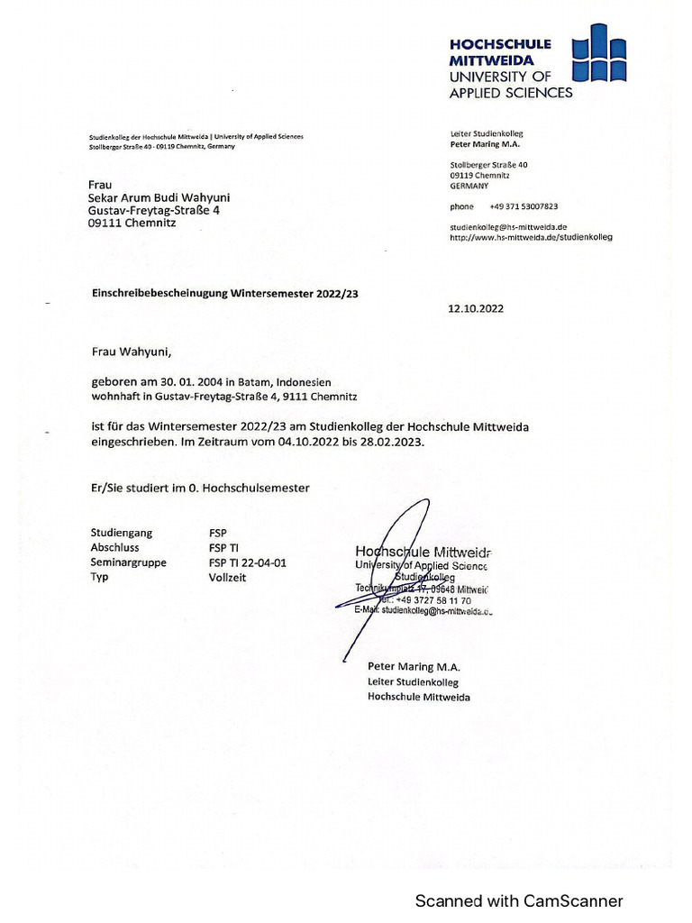 vollzeitjob trotz immatrikulation