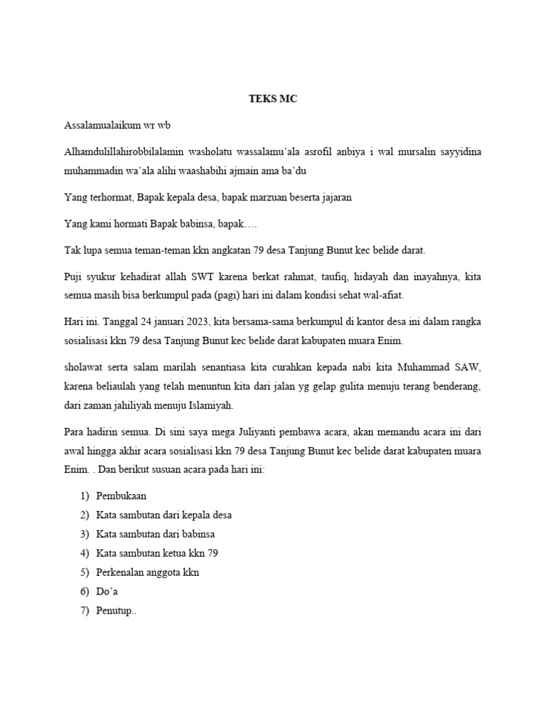 Teks MC | PDF