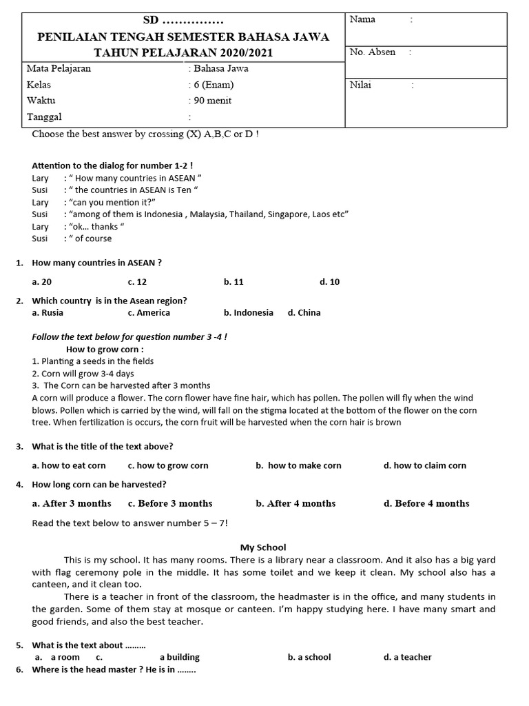Soal Pts Kelas 6 Bahasa Inggris Pdf Television Thomas Edison