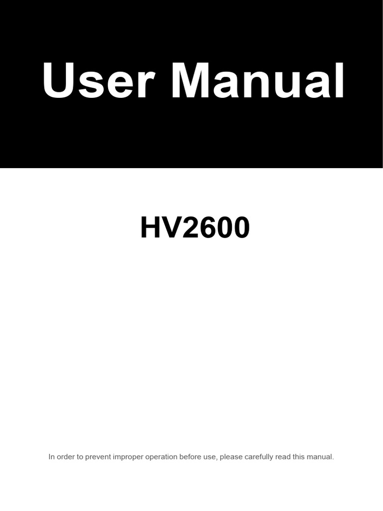 HV2600 User Manual Overview | PDF | Power Inverter | Switch