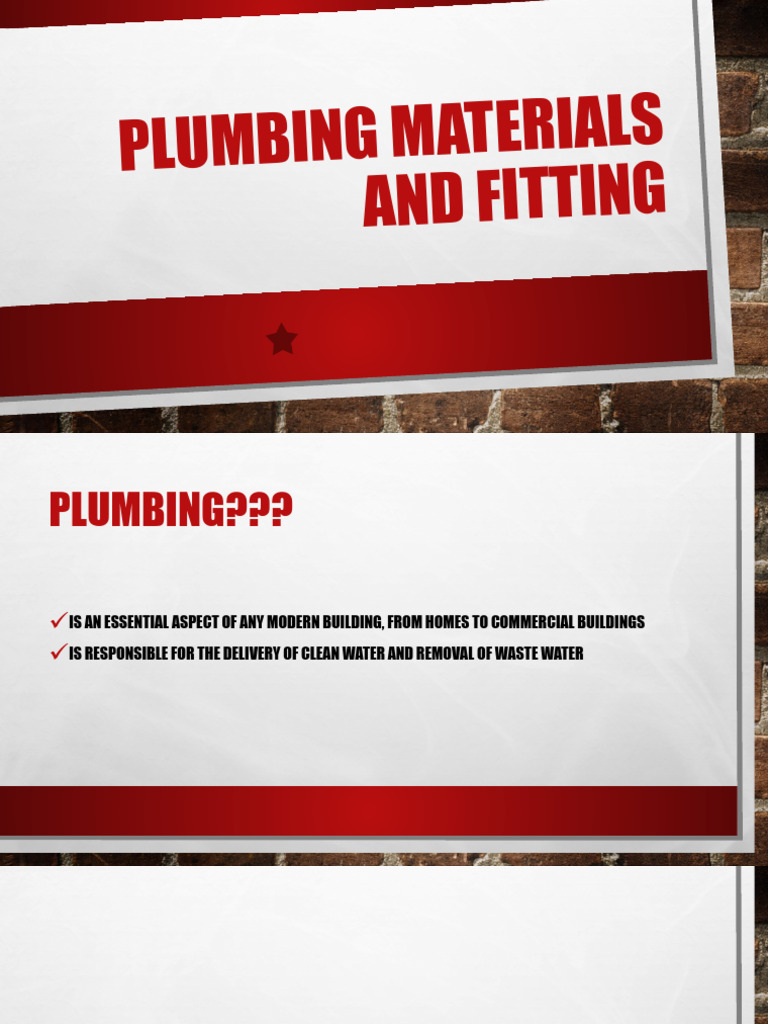Essential Plumbing Materials Guide | PDF | Plumbing | Pipe (Fluid ...