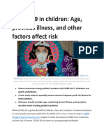 COVID-19 in Children: Age, Previous Illness, and Other Factors Affect Risk