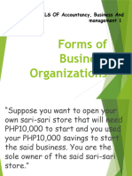 4 Forms of Business Organization