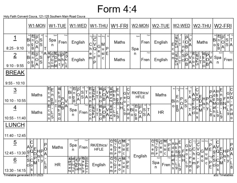Kitty Timetable | PDF