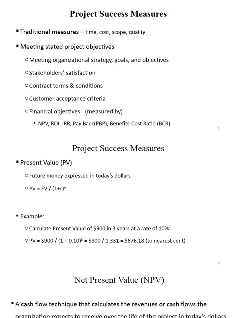 Lecture 1 Project Success Measures Download Free Pdf Internal
