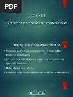 Lecture 1 - Project Management Foundation