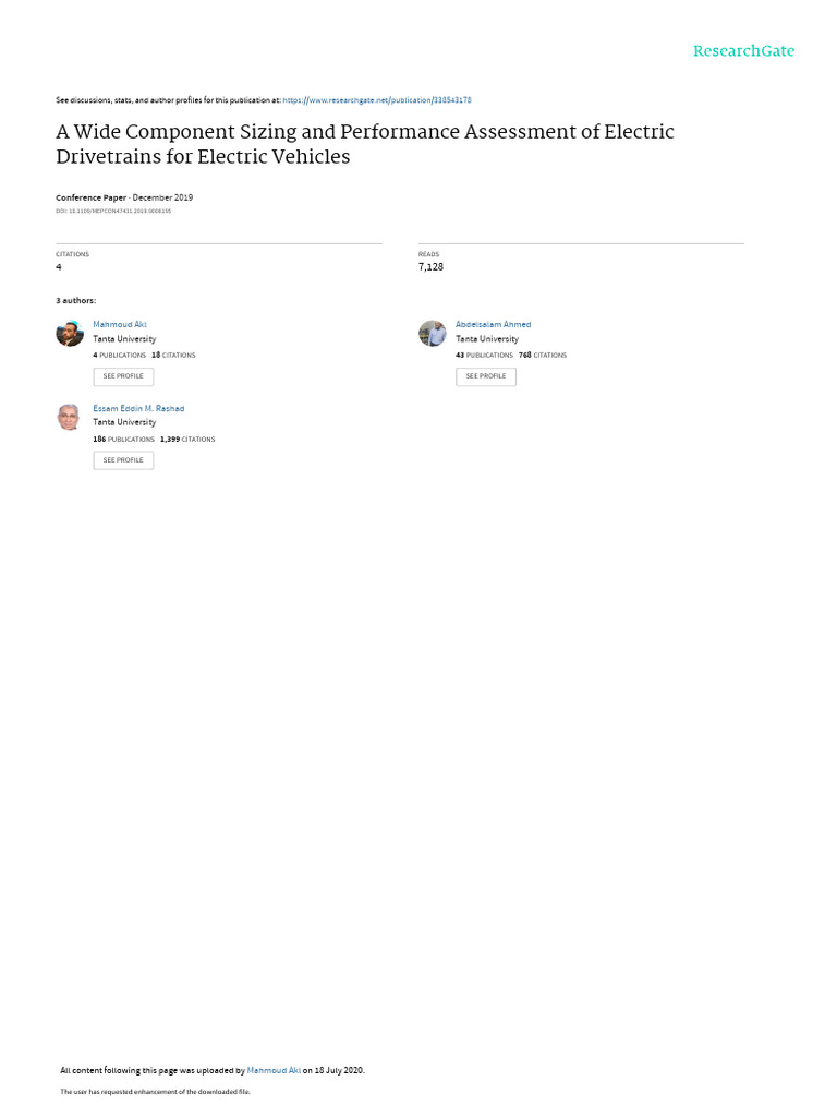 Mepcon 2019 Paper 188 Pdf Power Physics Electric Vehicle
