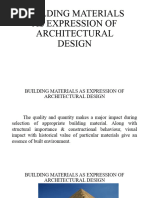 Building Materials As Expression of Architectural Design