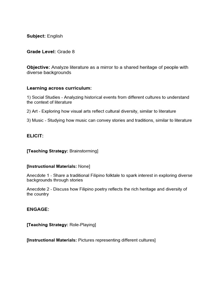 Lesson Plan | PDF | Project Based Learning | Lesson Plan