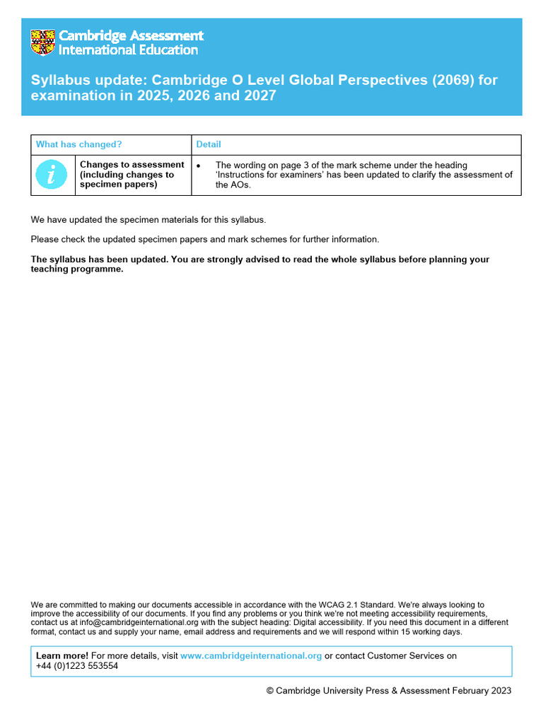 Cambridge O Level Global Perspectives 2025 | PDF | Business