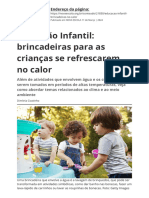 Educacao Infantil Brincadeiras para As Criancas Se Refrescarem No Calor