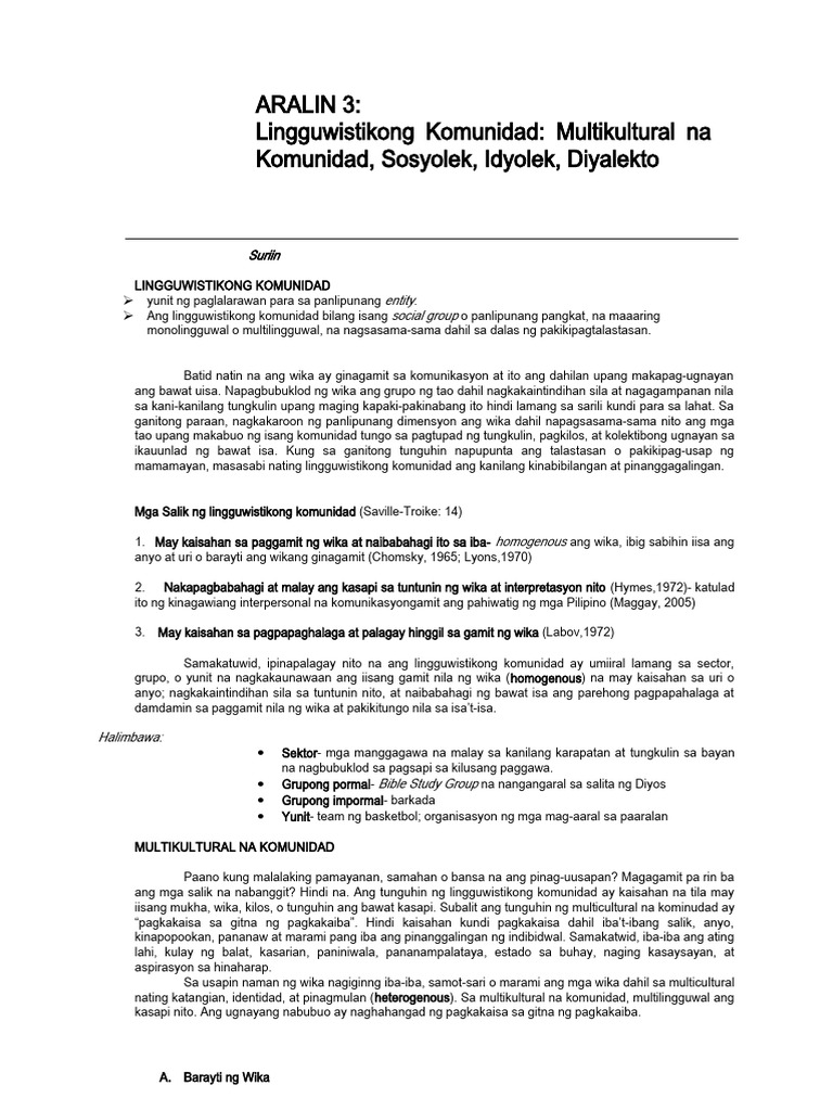 Aralin 3 | PDF
