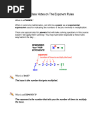 Exponent Rules Notes