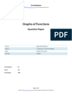 Graphs of Functions: Question Paper