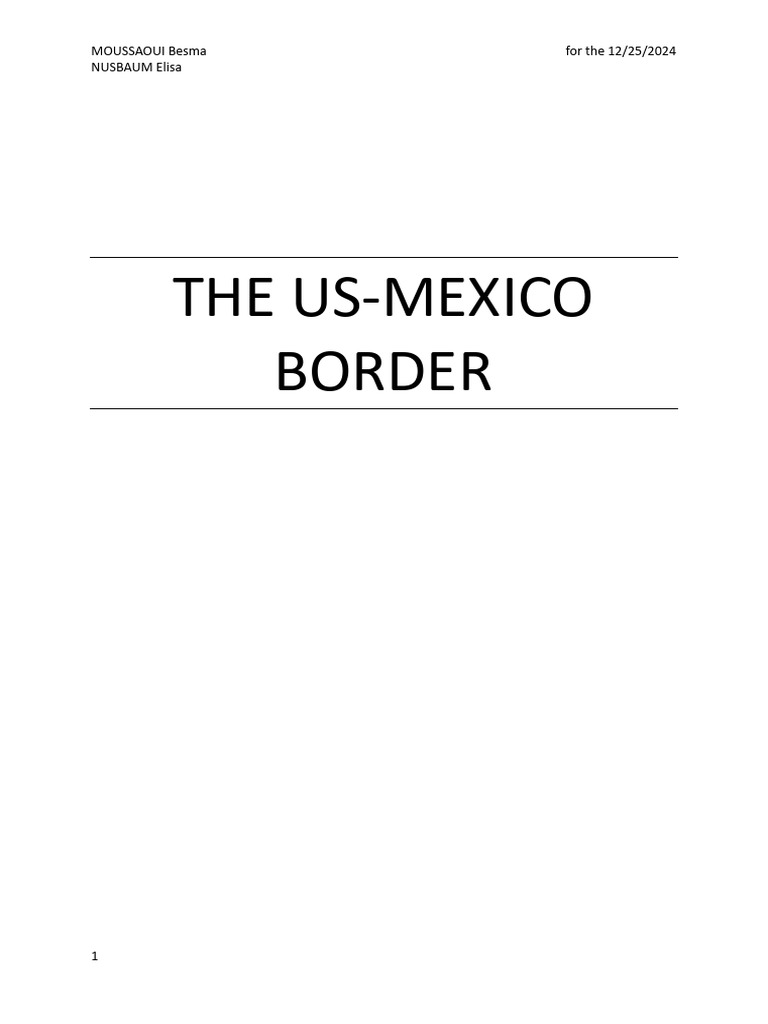 US-Mexico Border: Immigration & Economy Insights | PDF | Immigration ...