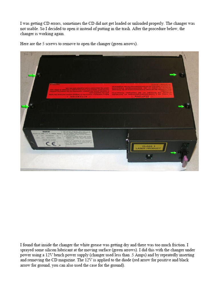 Fixing CD Changer Errors: A DIY Guide | PDF