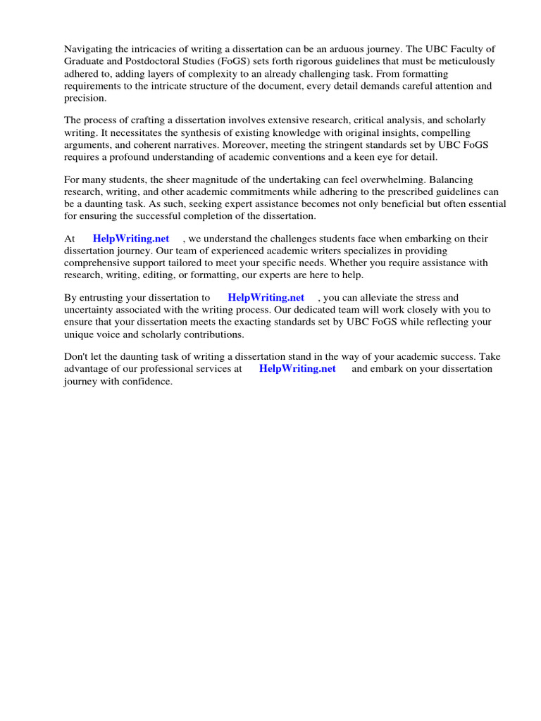 UBC Dissertation Writing Guidelines | PDF | Thesis