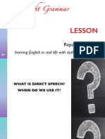 Grammar REPORTED SPEECH B1