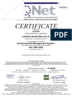 LOvato - Certificato ISO14001