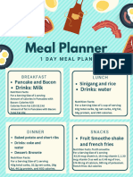 Teal Stripes Breakfast Icons Meal Planner
