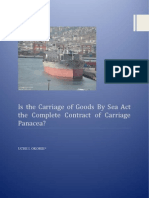 Is The Carriage of Goods by Sea Act (1992) The Complete Contract of Carriage Panacea?