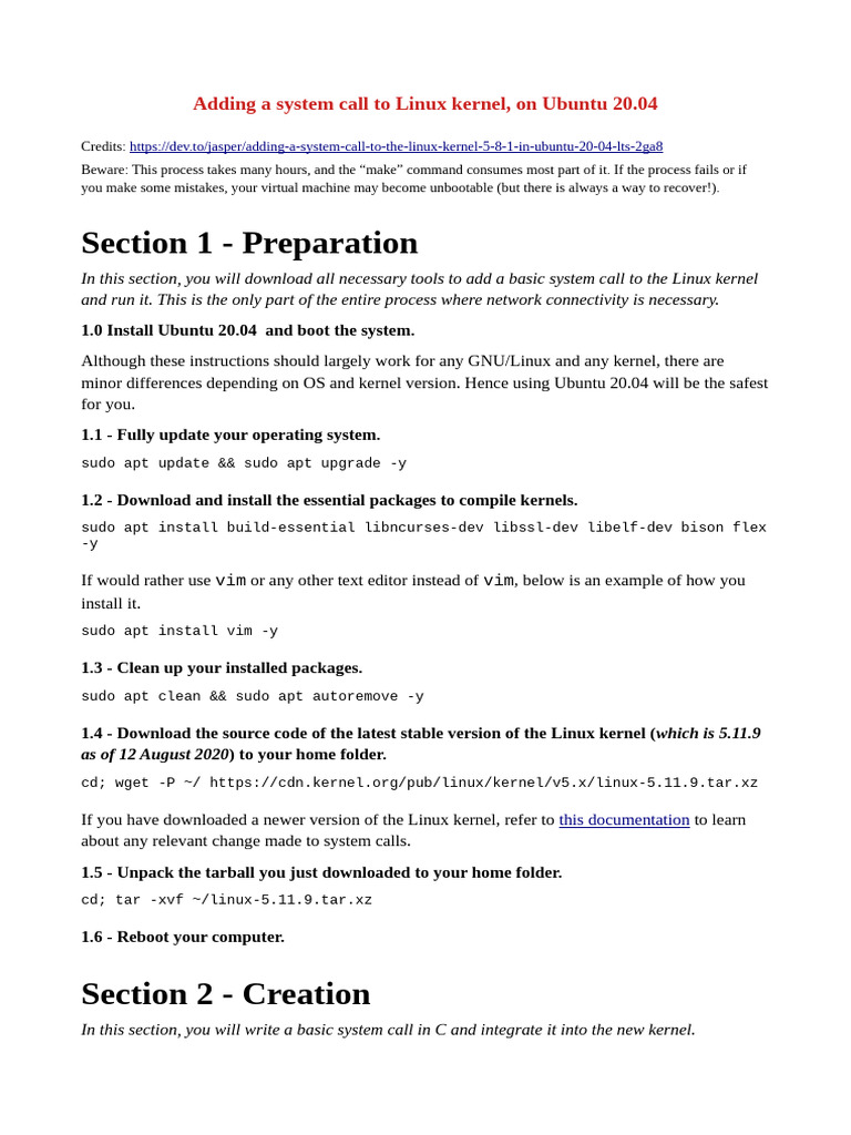 Linux Kernel System Call Guide | PDF | Booting | Computer File