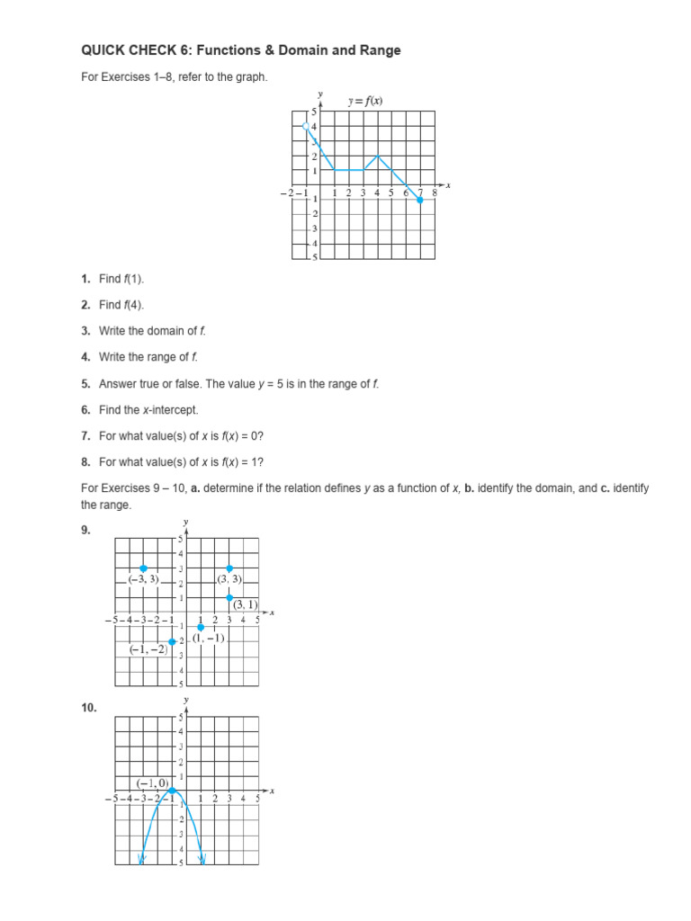 Math 1215p spring 2022 quick check 6 functions and domain and range pdf