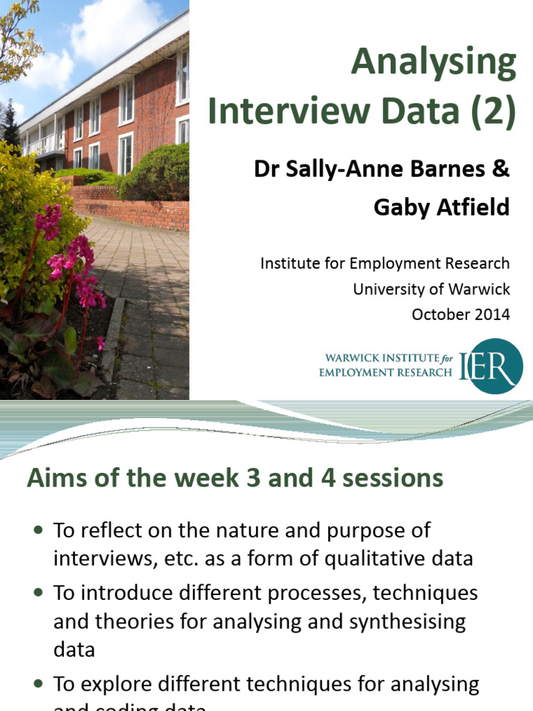 Analyzing Interview Data Techniques | PDF | Decision Making | Analysis