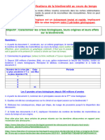 Activite 1 Les Modifications de La Biodiversite Au Cours Du Temps