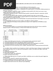 Reviewer For Liabilities and Substantive Test of Liabilities