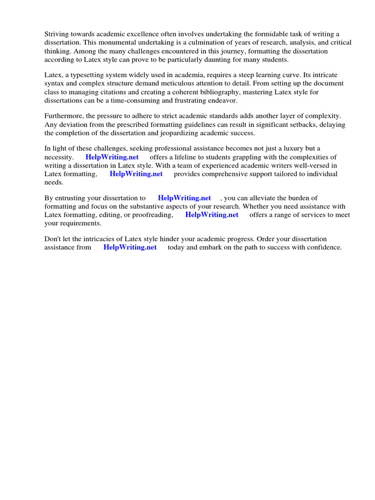 Latex Style Dissertation Pdf Thesis Te X