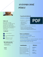 Currículum Marketing Manager Imagen Minimalista Azul