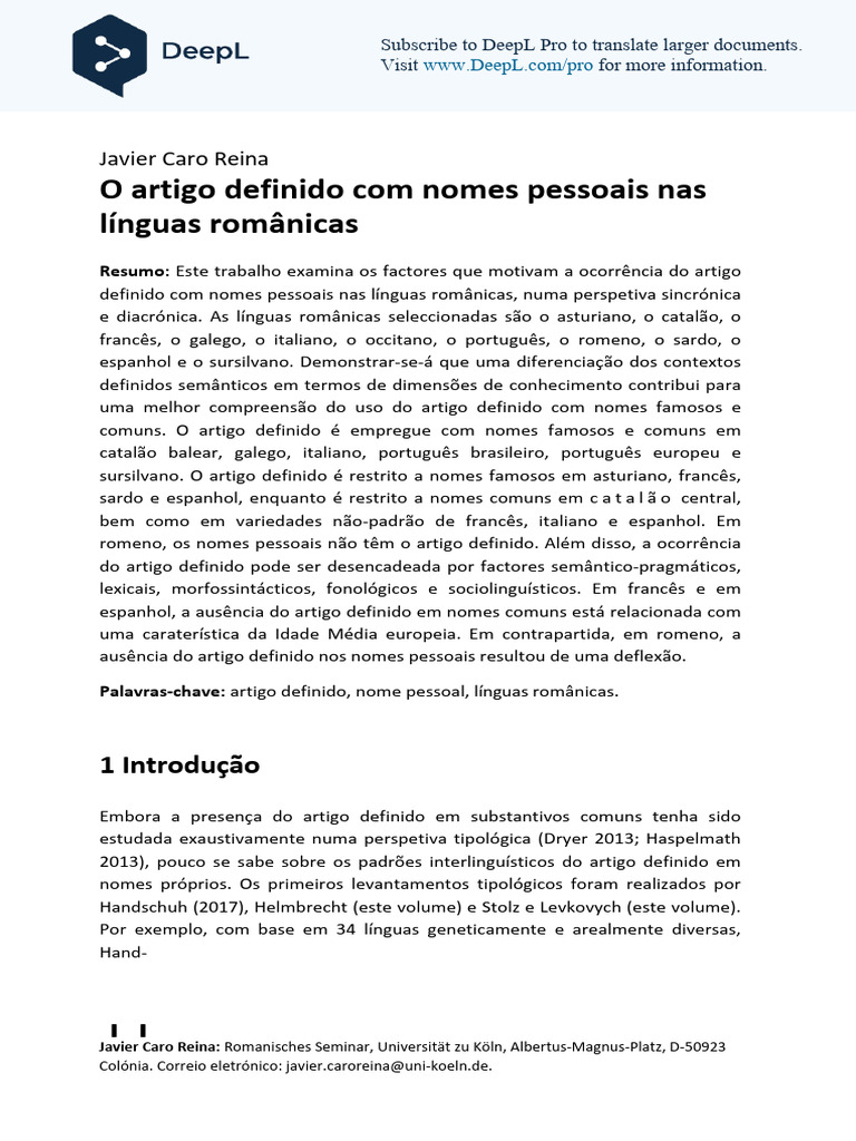 Proper Names Versus Common Nouns Morphosyntactic Contrasts in the