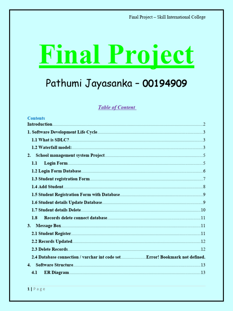 School Management System Project Overview | PDF | Software Testing ...