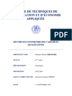 Devoir1 - Econometrie Des Variables Qualitatifs - Nathalie F. THEODORE (Enregistré Automatiquement)