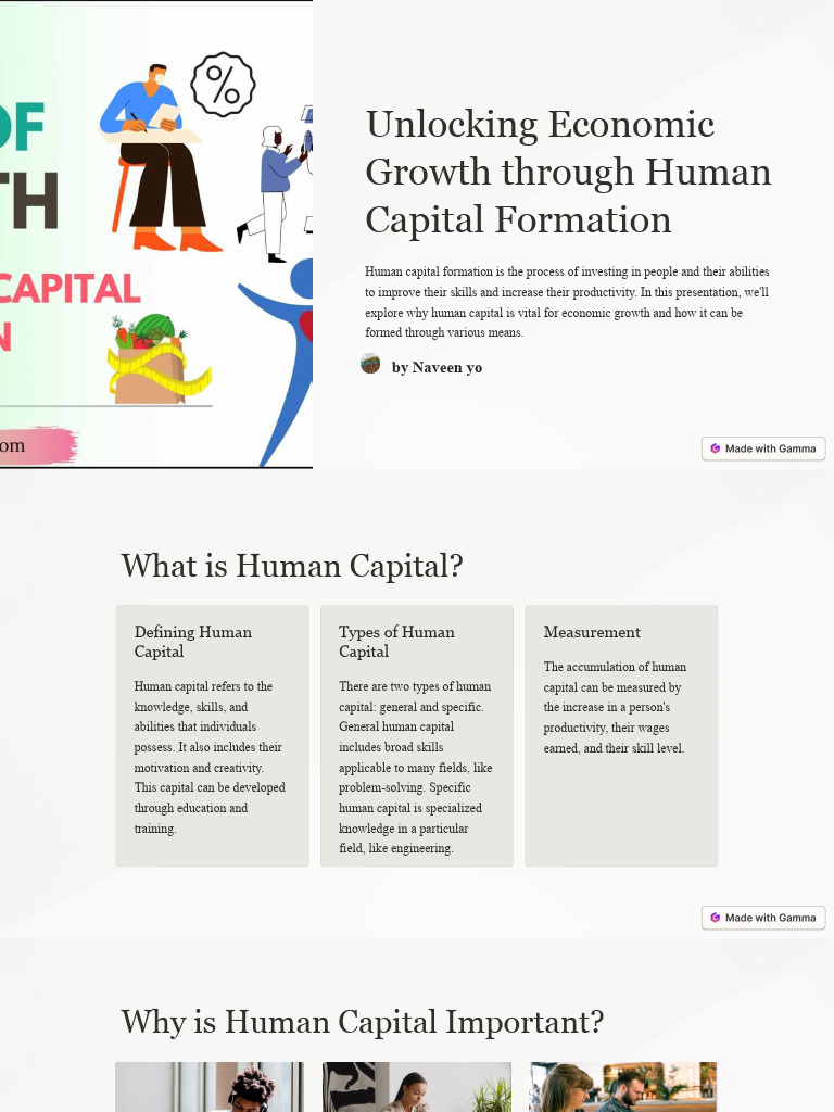 Unlocking Economic Growth Through Human Capital Formation Pdf Human