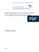 IOAG Recommendations On The Selection of ETE Space Internetworking Protocol