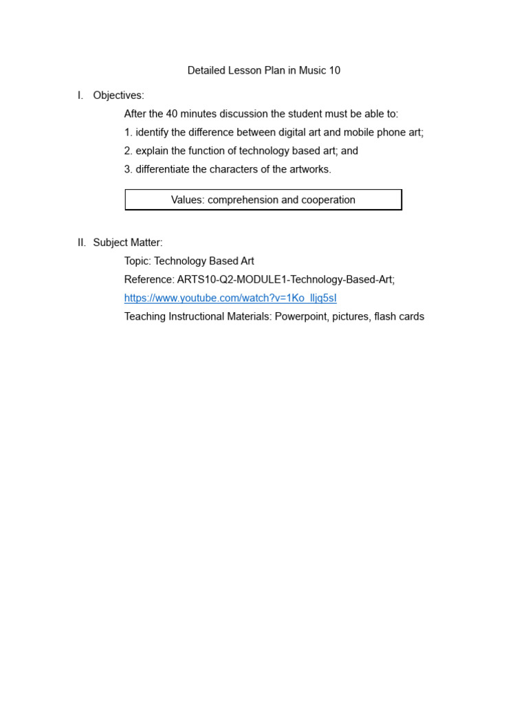 Technology-Based Art Lesson Plan | PDF | Computer Generated Imagery ...