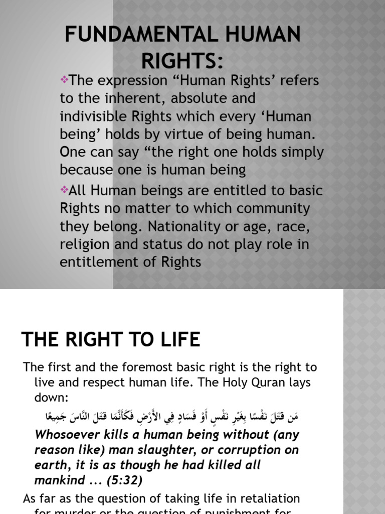 13th - 14th Lecture Fundamental Human Rights | PDF | Slavery | Muhammad