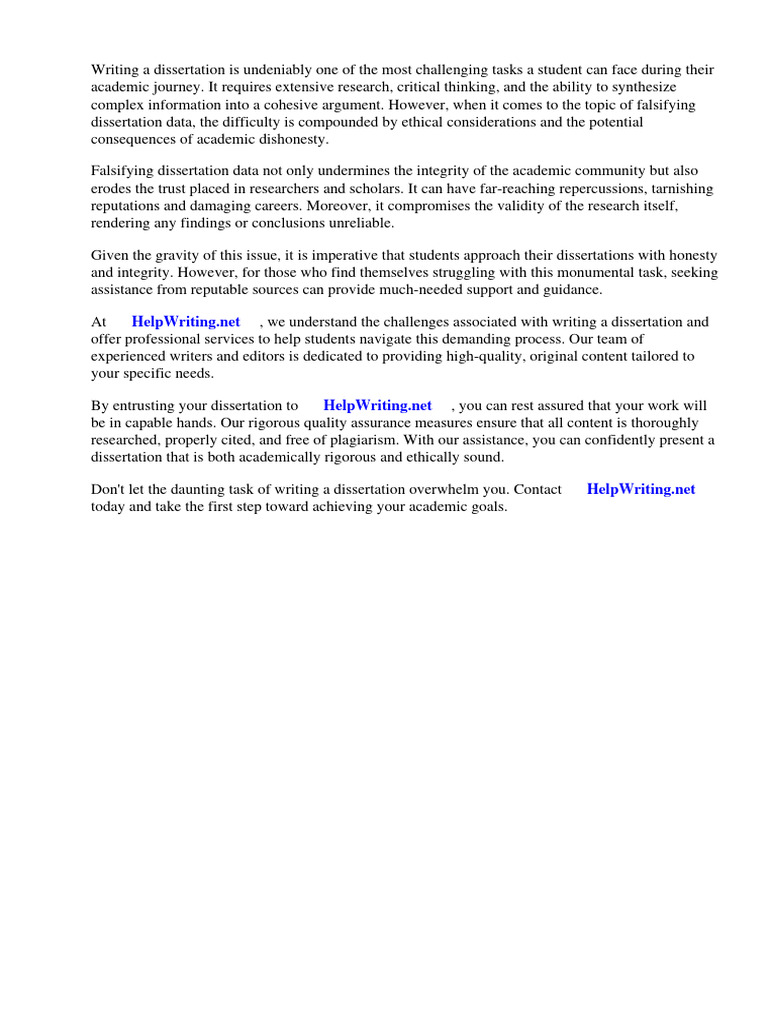 Falsifying Dissertation Data: Ethical Risks | PDF | Meta Analysis ...