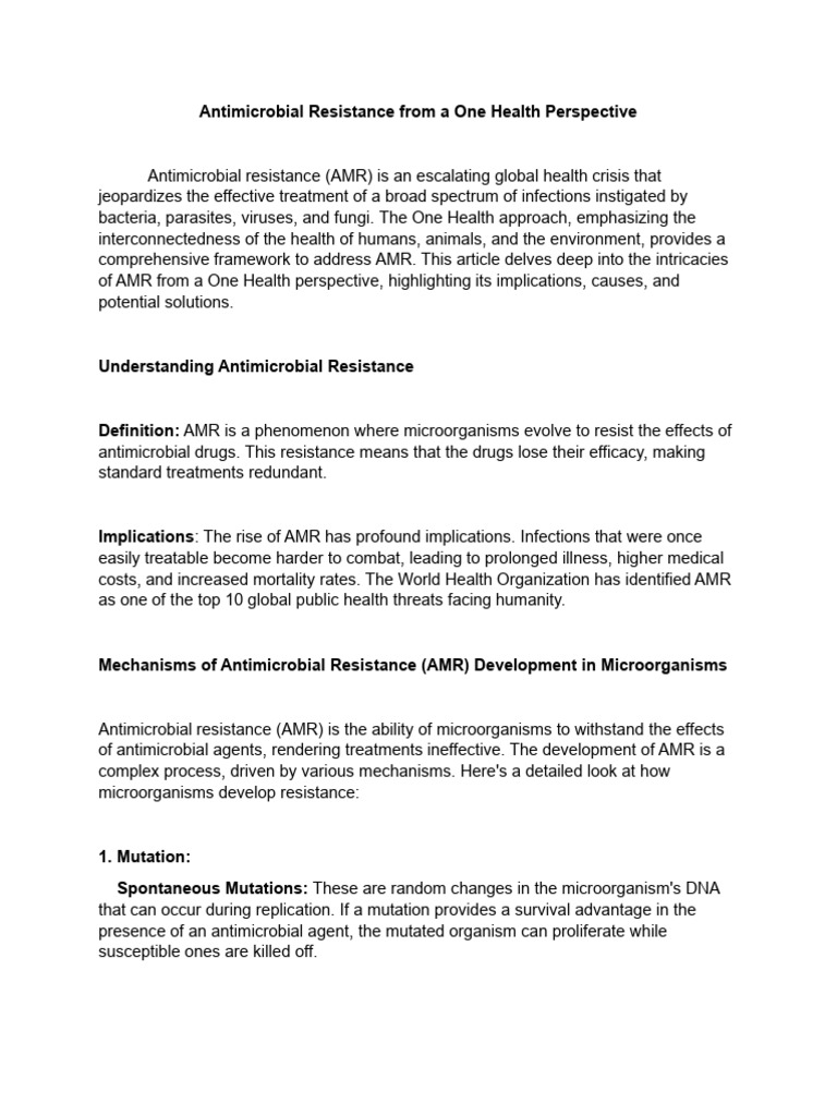 Anti Microbial Resistance Pdf