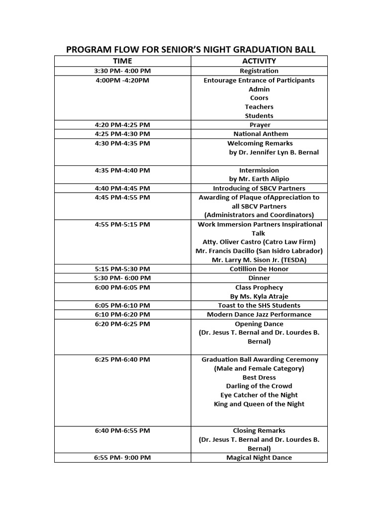 Graduation Ball Program Proper1 PDF