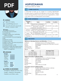Bangladesh Standard CV Format