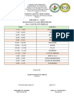 Grade 9 Class Program Catch Up Friday