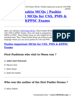 CSS Pashto MCQs - Pashto Important Mcqs For CSS PMS KPPSC