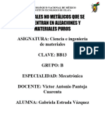 Materiales No Metálicos Que Se Encuentran en Aleaciones y Materiales Puros