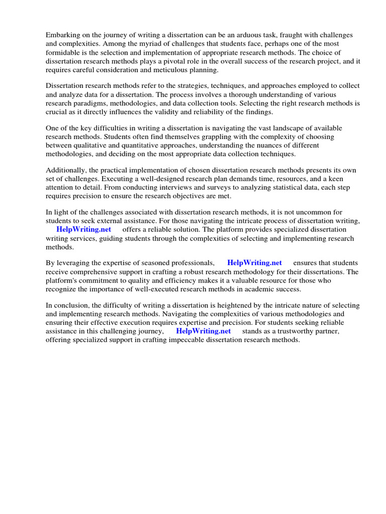 What Is Dissertation Research Methods | PDF