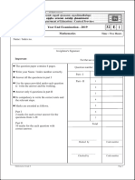 Grade 08 Mathematics 3rd Term Test Paper 2019 English Medium - Central Province